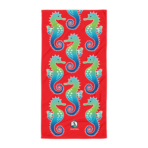 Red Seahorse Towel - Seastorm Apparel Summer Collection