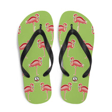 Cargar imagen en el visor de la galería, Lime Flamingo Flip-Flops - Seastorm Apparel Summer Collection
