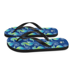 Blue Seahorse Flip-Flops - Seastorm Apparel Summer Collection