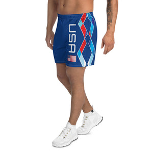 USA Royal Blue - Men's Athletic Long Shorts