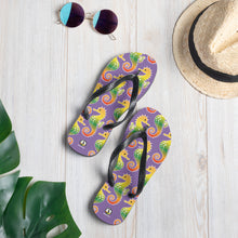 Carregar imagem no visualizador da galeria, Purple Tropical Seahorse Flip-Flops - Seastorm Apparel Summer Collection
