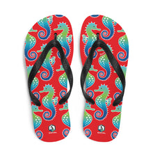 Load image into Gallery viewer, Red Seahorse Flip-Flops - Seastorm Apparel Summer Collection
