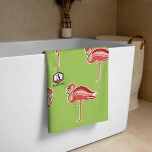 Lime Flamingo Towel - Seastorm Apparel Summer Collection