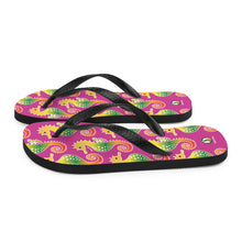 Cargar imagen en el visor de la galería, Pink Tropical Seahorse Flip-Flops - Seastorm Apparel Summer Collection
