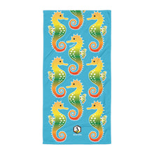 Carregar imagem no visualizador da galeria, Blue Tropical Seahorse Towel - Seastorm Apparel Summer Collection
