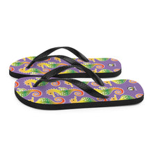 Cargar imagen en el visor de la galería, Purple Tropical Seahorse Flip-Flops - Seastorm Apparel Summer Collection
