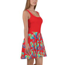 Load image into Gallery viewer, Red Seahorse - Skater Dress
