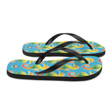 Load image into Gallery viewer, Blue Tropical Seahorse Flip-Flops - Seastorm Apparel Summer Collection
