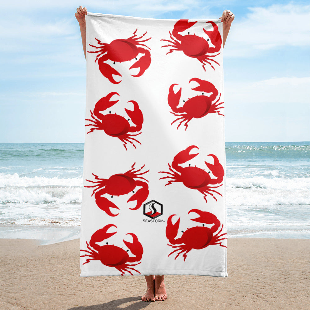 White Crab Towel - Seastorm Apparel Summer Collection