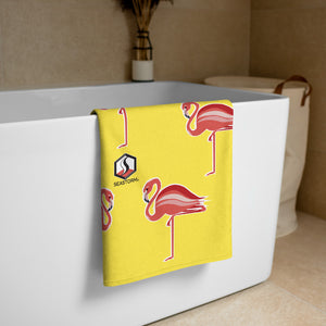 Yellow Flamingo Towel - Seastorm Apparel Summer Collection