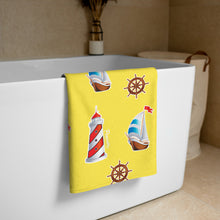 Load image into Gallery viewer, yellow Lighthouse Towel - Seastorm Apparel Summer Collection
