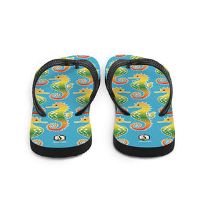 Blue Tropical Seahorse Flip-Flops - Seastorm Apparel Summer Collection