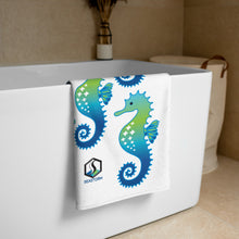 Cargar imagen en el visor de la galería, White Seahorse Towel - Seastorm Apparel Summer Collection
