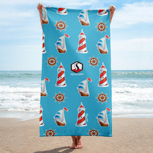 Load image into Gallery viewer, Blue Lighthouse Towel - Seastorm Apparel Summer Collection
