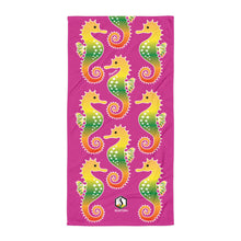 Load image into Gallery viewer, Pink Tropical Seahorse Towel - Seastorm Apparel Summer Collection
