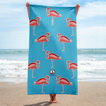 Cargar imagen en el visor de la galería, Blue Flamingo Towel - Seastorm Apparel Summer Collection
