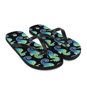 Black Seahorse Flip-Flops - Seastorm Apparel Summer Collection