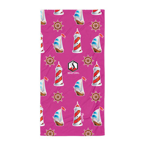 Pink Lighthouse Towel - Seastorm Apparel Summer Collection