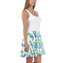 Load image into Gallery viewer, White Seahorse - Skater Dress
