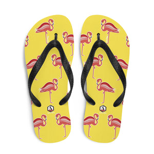Yellow Flamingo Flip-Flops - Seastorm Apparel Summer Collection