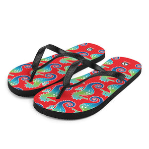 Red Seahorse Flip-Flops - Seastorm Apparel Summer Collection