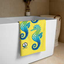 Load image into Gallery viewer, Yellow Seahorse Towel - Seastorm Apparel Summer Collection
