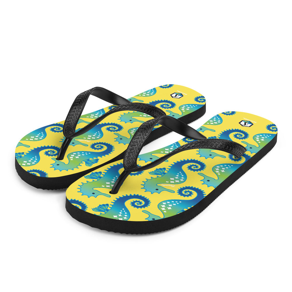 Yellow Seahorse Flip-Flops - Seastorm Apparel Summer Collection