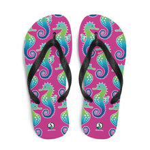 Cargar imagen en el visor de la galería, Pink Seahorse Flip-Flops - Seastorm Apparel Summer Collection
