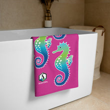 Load image into Gallery viewer, Pink Seahorse Towel - Seastorm Apparel Summer Collection
