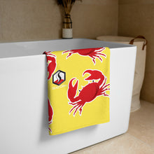 Cargar imagen en el visor de la galería, Yellow Crab Towel - Seastorm Apparel Summer Collection
