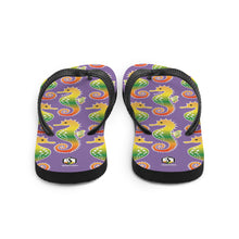 Carregar imagem no visualizador da galeria, Purple Tropical Seahorse Flip-Flops - Seastorm Apparel Summer Collection

