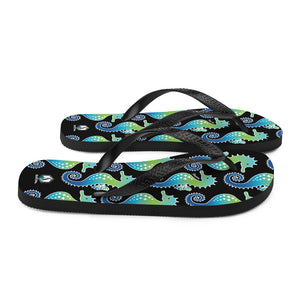 Black Seahorse Flip-Flops - Seastorm Apparel Summer Collection