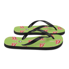 Cargar imagen en el visor de la galería, Lime Flamingo Flip-Flops - Seastorm Apparel Summer Collection
