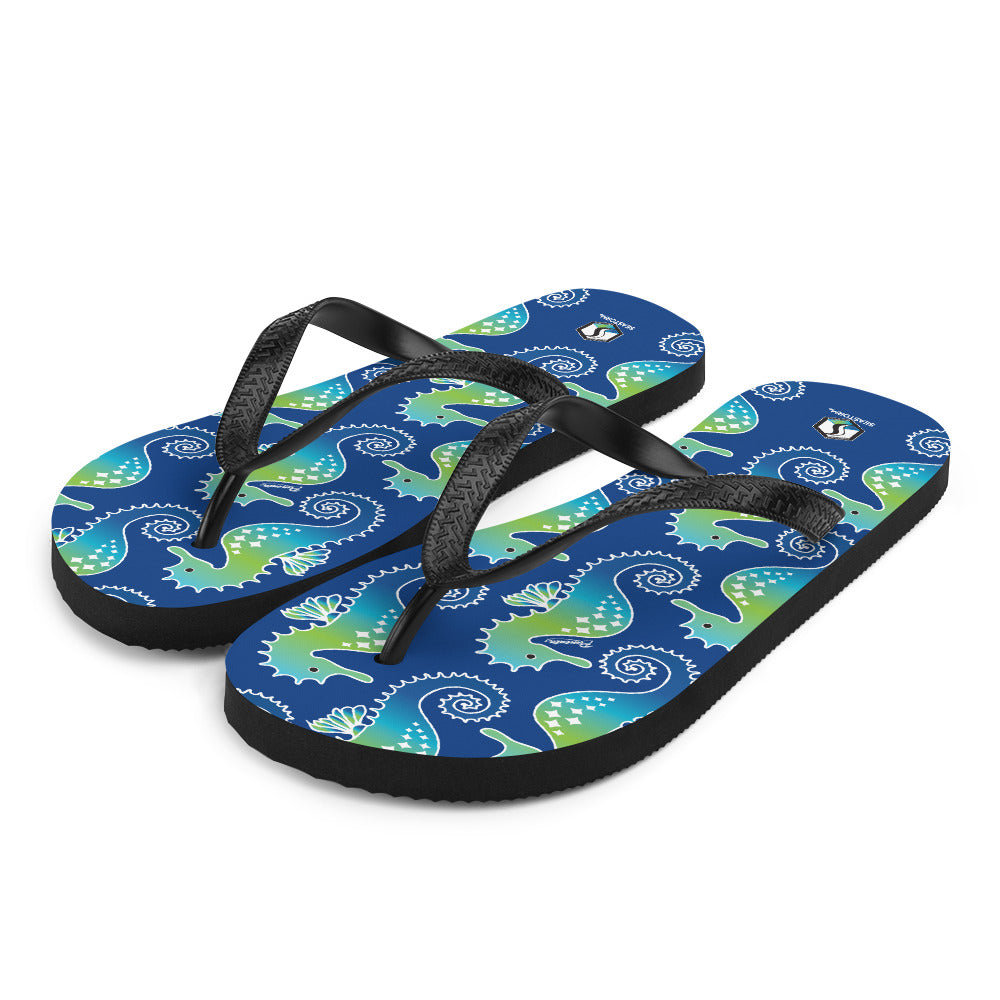 Blue Seahorse Flip-Flops - Seastorm Apparel Summer Collection