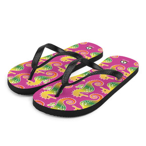 Pink Tropical Seahorse Flip-Flops - Seastorm Apparel Summer Collection