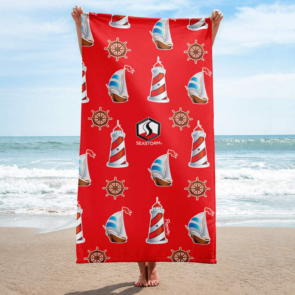 Red Lighthouse Towel - Seastorm Apparel Summer Collection