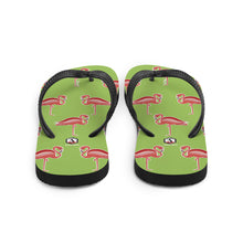 Load image into Gallery viewer, Lime Flamingo Flip-Flops - Seastorm Apparel Summer Collection
