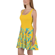 Load image into Gallery viewer, Yellow Seahorse - Skater Dress
