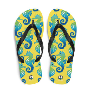 Yellow Seahorse Flip-Flops - Seastorm Apparel Summer Collection