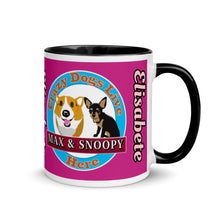 Cargar imagen en el visor de la galería, Elisabete Crazy Dogs Live Here Mug with Color Inside
