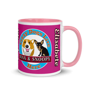 Elisabete Crazy Dogs Live Here Mug with Color Inside