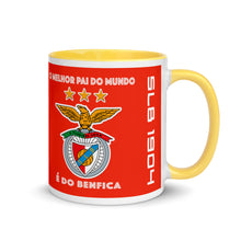 Carregar imagem no visualizador da galeria, Benfica Mug with Color Inside O Melhor Pai do mundo e do Benfica
