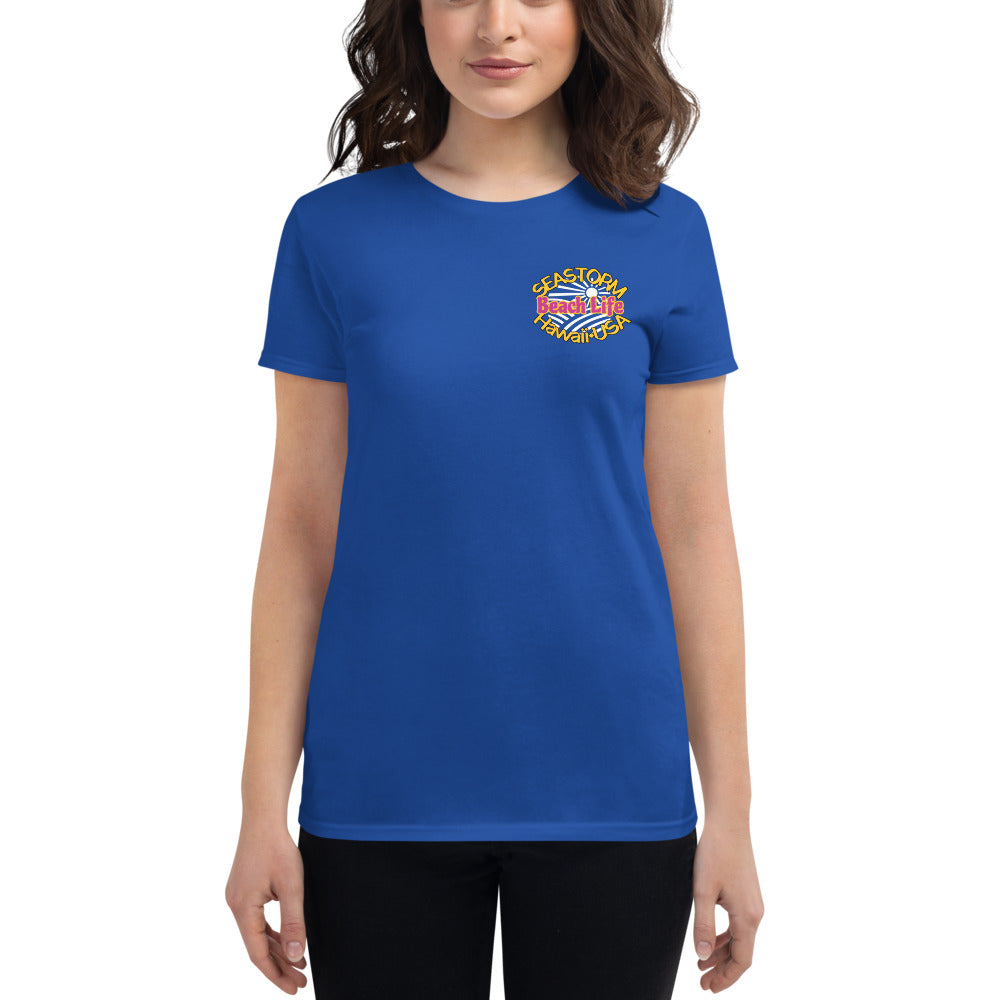 Seastorm Beach Life Hawaii USA, Cold Colors - Women's short sleeve t-shirt